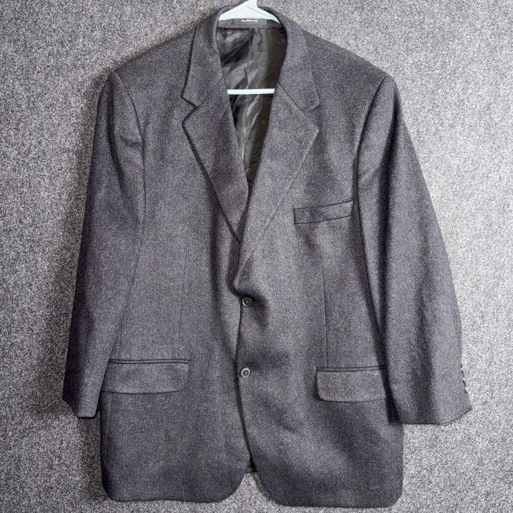 Pronto Uomo 100% Cashmere Blazer 46S Black Two Button Sport Coat Jacket